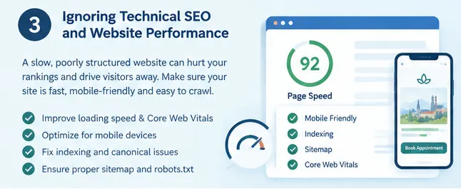 Ignoring Technical SEO and Website Performance