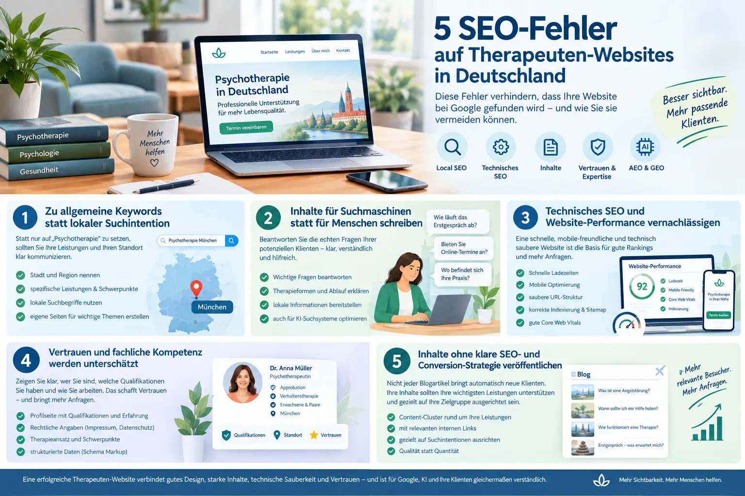 SEO-Fehler, die ich auf Therapeuten-Websites in Deutschland immer wieder sehe