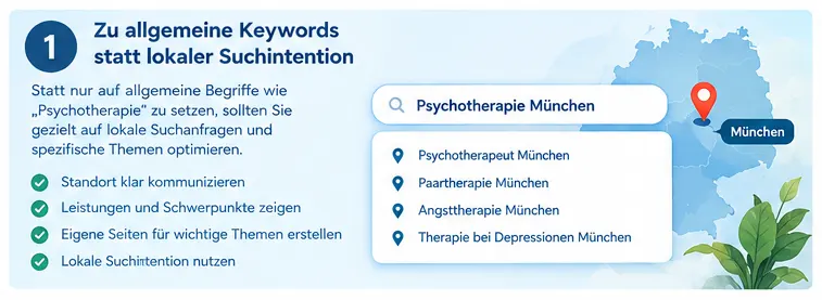 Zu allgemeine Keywords statt lokaler Suchintention