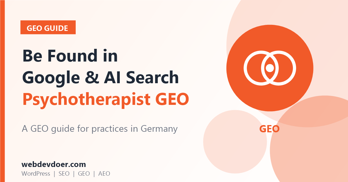 Psychotherapist GEO guide: get found in Google and AI search in Germany