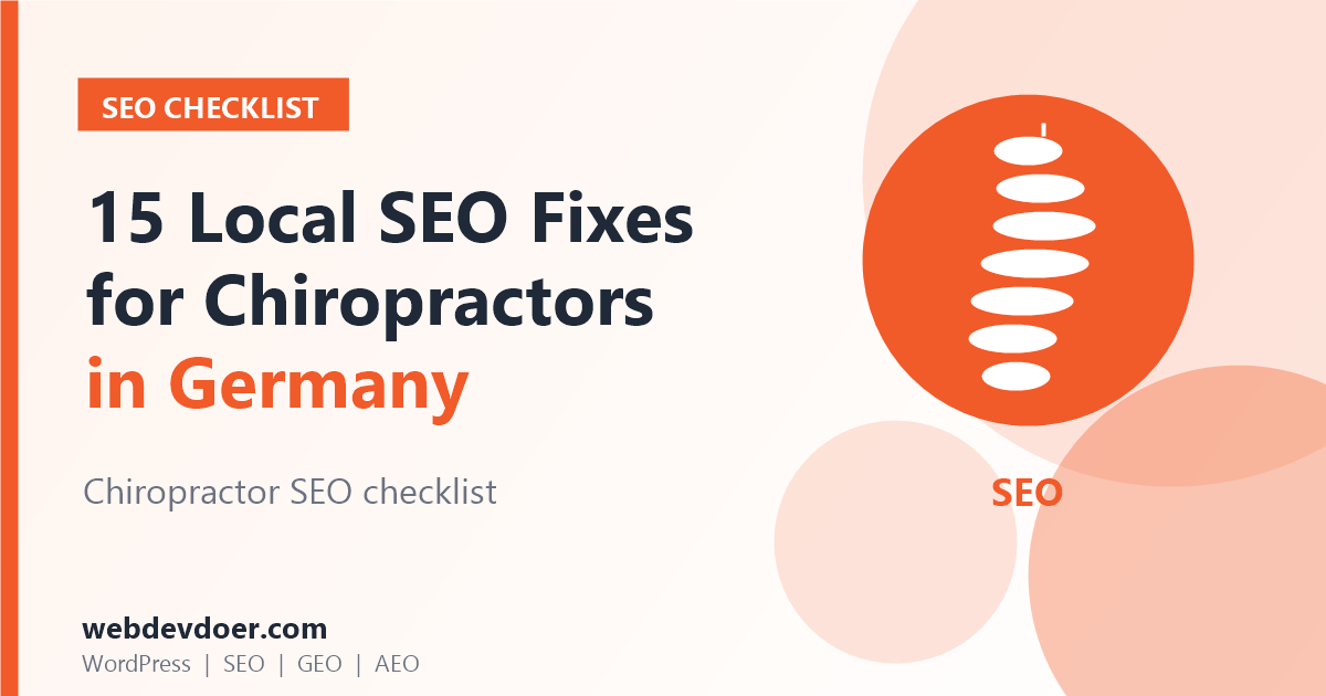 Chiropractor SEO checklist: 15 local SEO fixes for practices in Germany
