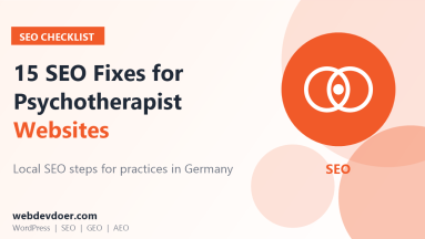 Psychotherapist SEO checklist: 15 fixes for practice websites in Germany