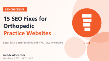 Orthopedic practice SEO checklist: 15 fixes for websites in Germany