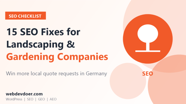 Landscaping and gardening company SEO checklist: 15 fixes for Germany
