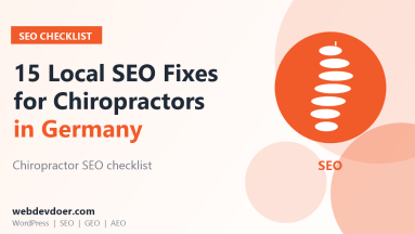 Chiropractor SEO checklist: 15 local SEO fixes for practices in Germany